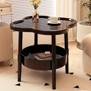 April Fools' Day Creative Storage Table, Dual-Layer Side Table with Sturdy Support, Fun Practical Small End Table, Decorative Display Tray, Coffee Table