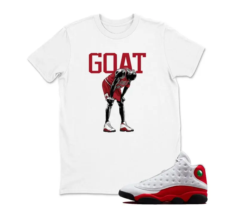 AJ13 OG Chicago Red/White Matching T Shirt, MJ GOAT Graphic Shirt, 90s Hip Hop Tee, Gift For Women and Man, Unisex T-Shirt, Sneaker Head Gift