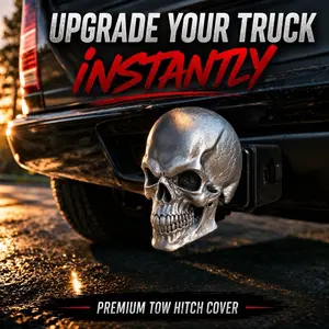 Angry Skull - Snap-in fit | 2” Tow Hitch Cover | Premium Truck Accessory
