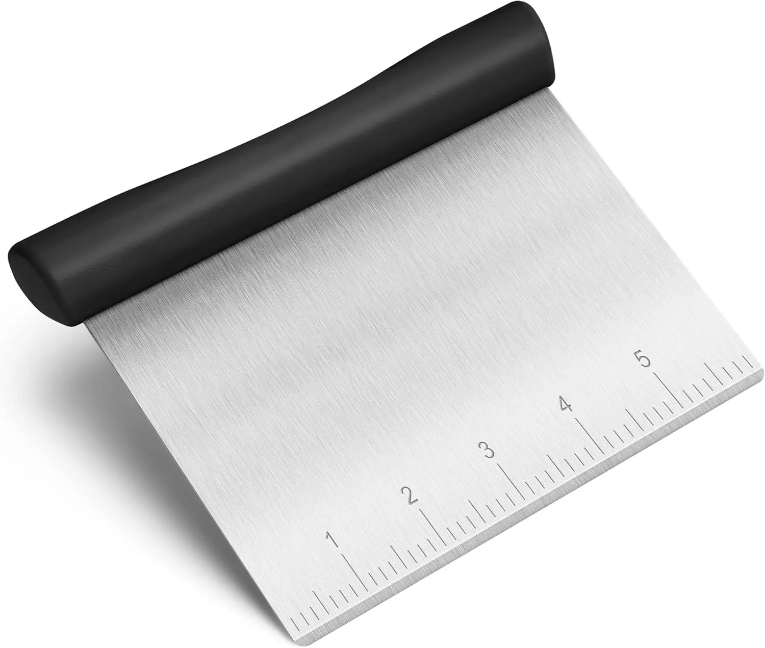 Stainless Steel Rectangular Bench Cutter - Durable Multi-Purpose Kitchen Utensil with Handle, Measurement Guide, Sharp Blade, Improved Grip, Better Control for Baking, Meal Prep, Chopping, Simplifying Dough Handling