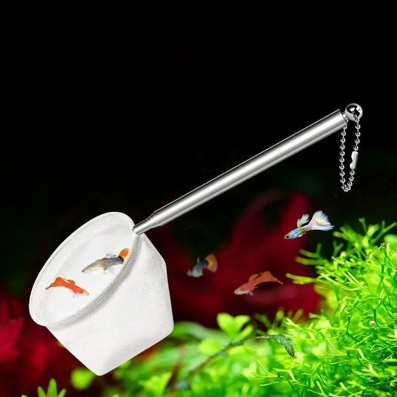 Aquarium Fish Fishing Net Stainless Steel Retractable Small Shrimp Fishing Nets Fish Accessories For Fish Tank Cleaner Tool