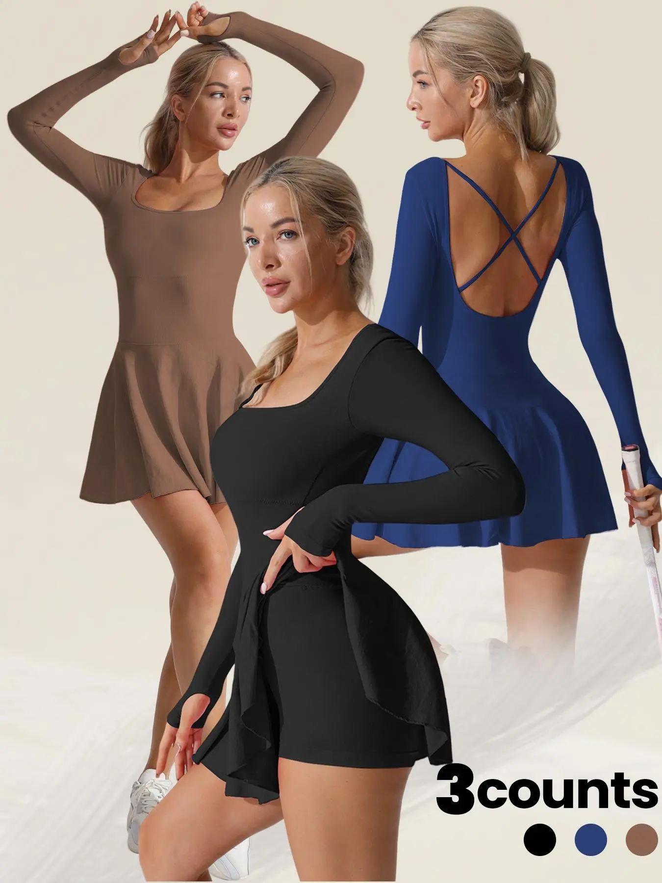 Black*1 pc+Navy Blue*1 pc+Brown*1 pc