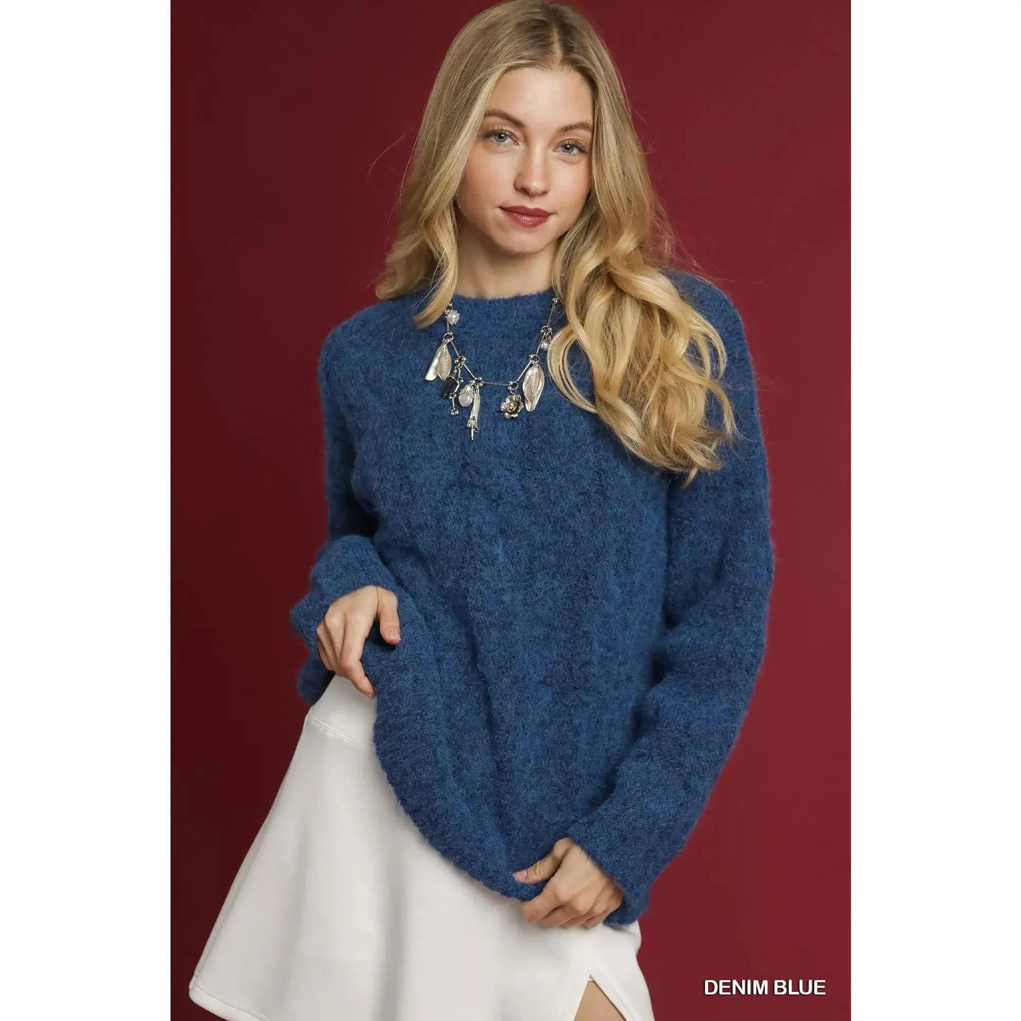 Umgee Cable Knit Cozy Sweater