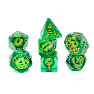 Dragon Eye Resin DnD Dice Set - 7-Piece RPG Dice for Tabletop Games & Puzzles