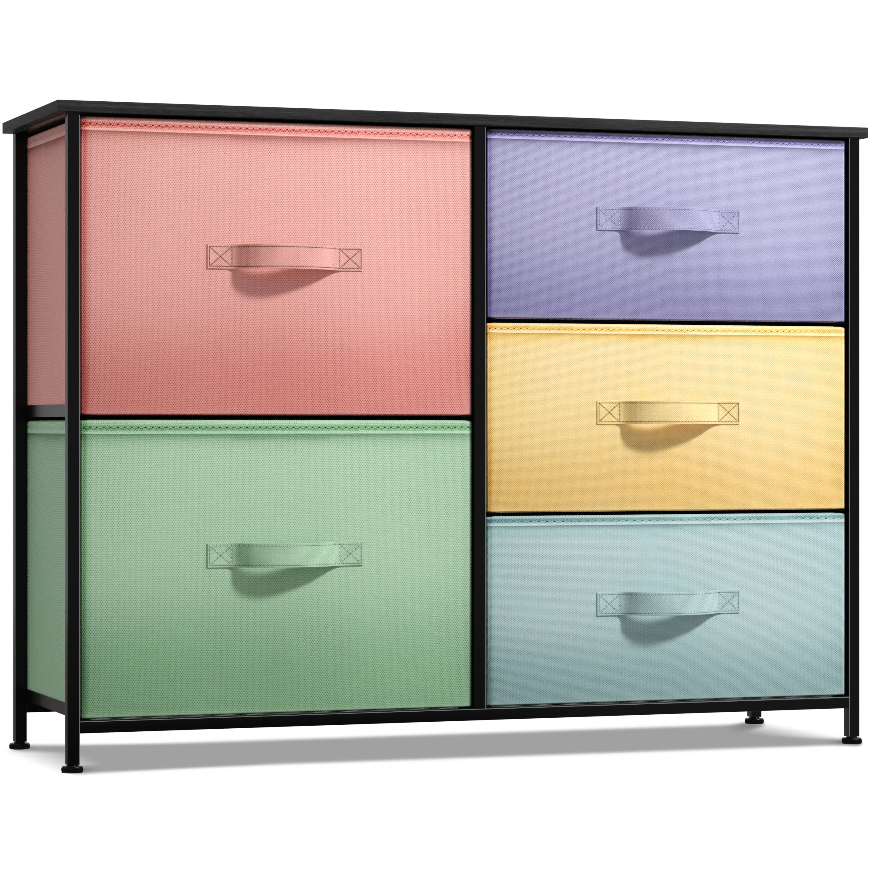 Colorful 5-Drawer Dresser Chest for Kids’ Storage, Toys & Blankets
