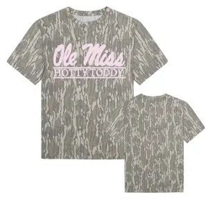 Ole Miss Bottomland Camo Mossy Oak Washed Out Camo Tee, Hunting Camo Tee T Shirt, T shirt 3D Camo, 3D Camo T Shirt, Gift For Women