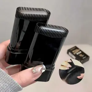 Hair Color Stick,Safe Convenient Comb Hair Dye Cream,Black Portable Hair Colouring,2-in-1 Color Correction Stick with Comb to Cover Gray and White Hair(three color, Black&Dark tea&Chestnut brown)