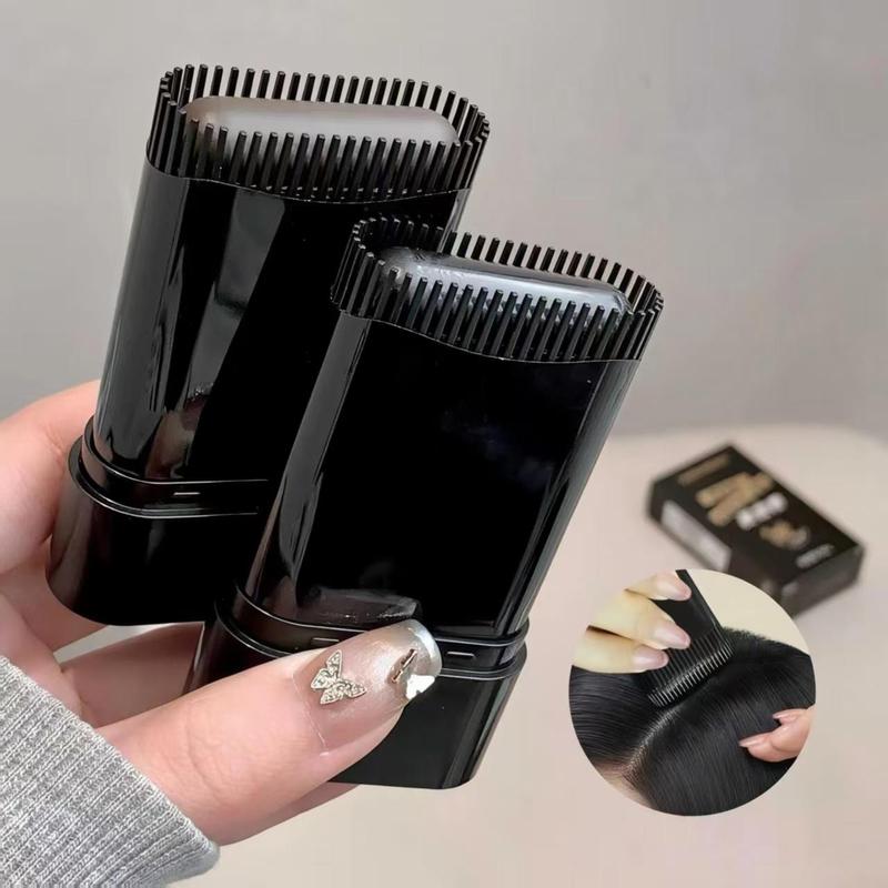 Hair Color Stick,Safe Convenient Comb Hair Dye Cream,Black Portable Hair Colouring,2-in-1 Color Correction Stick with Comb to Cover Gray and White Hair(three color, Black&Dark tea&Chestnut brown)