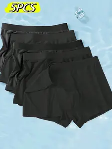 Men's 5-Pack Briefs Casual Comfortable Simple Plain Fashion Daily Wear Pure Multi-Piece Set, Fitted Style, All Seasons, Menswear