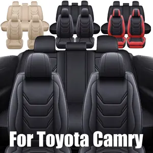 Fits For Toyota Camry LE SE SE 2021 2020 2019 2018-2011 5-Seat Car 5 Seat Covers Front Rear Full Set 3D Luxury PU Leather Cushion Protector Pad Mat - Mother's Day Gift