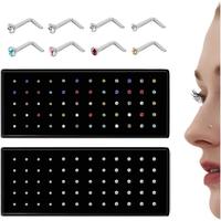 G:120Pcs White CZ/Colourful CZ ( 20G L Shaped)