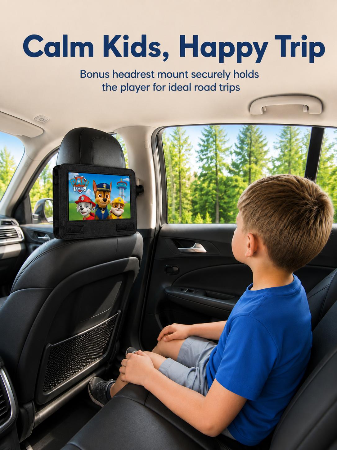 [SUNPIN] Portable DVD Player (11.5in, 9.5in Swivel LCD Display) with Anti-Skip Play, 5-Hour Battery, Remote Control with Buttons, Dual Earphone Jacks, Stereo Audio, Multi-Format CD Player, Type-C Plug, USB/TF Card Support for Car, Kids, Video Player, Mult
