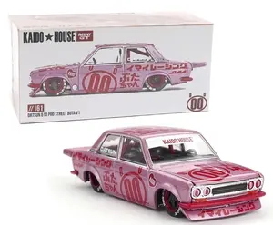 Kaido House x Mini GT Datsun 510 Pro Street Buta V1 In Pink 1:64 Scale Diecast Model KHMG161-2B
