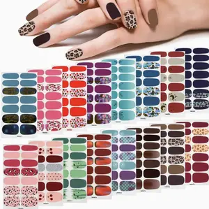 16 sheets Leopard Print, Marbled, and Mermaid Nail Wraps - Self-Adhesive Nail Stickers with Nail File for Women's Nails Art and Gel Nails