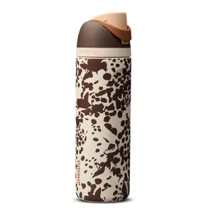 Owala FreeSip 32oz Cow Print Insulated Water Bottle, Leak Proof Stainless Steel Tumbler, Travel Bottle, Gift for Cow Print Lovers