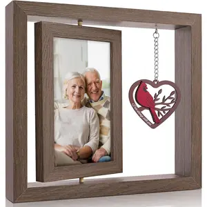 Picture Frame Gifts for Loved , Memorial Picture Frames for Loss of Loved , Rotation Wooden Sympathy, Bereavement, Remembrance, Memorial Photo Frames for Display Two 4x6 Photo