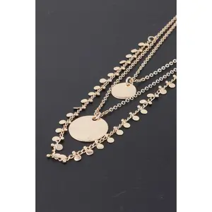 Triple Disc Charm Chain Necklace