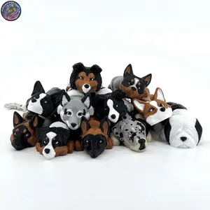 Herding Group Dog Keychain Bag Charm Zipper Pull Kawaii Flexi Fidget Cute Puppy Articulating 3D