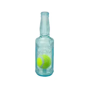 Dog Bottle Chew Toy, Transparent Water Bottle Shape Interactive Toy with Tennis Ball, Teeth Cleaning Bite‑Resistant Puppy Toy for Small Medium Dogs