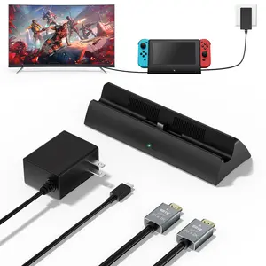RUNTOGOL Switch TV Docking Station Switch portable Steam Dock Replacement, 4K HDMI Adapter with Included HDMI Cable, 15V-2.6A USB-C Charger rechargeable Kit ,Game Console stand perfect gift for boyfriend ,girfrend,Valentines day,couples
