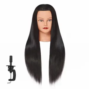 Mannequin  26"-28" Super Long Synthetic Fiber Hair Manikin  Styling Hairdresser    Doll  for  Braiding with Clamp False hair Toupees