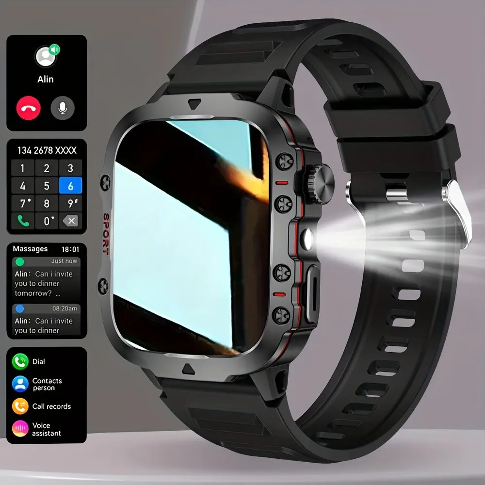 Smartwatch, Wearable Digital Smartwatch for Men and Women with Sports Wireless Calling and Messaging, Screen, Fitness Tracker, Workout and Remote Camera Control Compatible with iPhone and Android Wearable, Touchscreen Smartwatch
