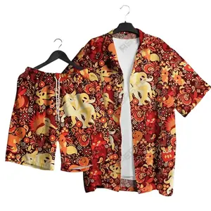 Ninetales PKM Hawaiian Shirt Set – Tropical Button-Up Shirt, Summer Beach Short, Funny Unisex Vacation Outfit, Family Matching for All Ages,  Shirt Gift