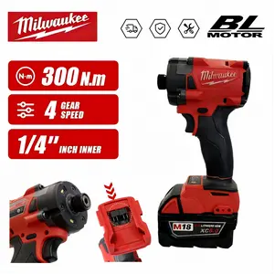 Milwaukee 18V Cordless Impact Driver for Home & Jobsite Use, Brushless Motor, 300Nm High Torque, Fast 1/2" Hex Screwdriver Tool