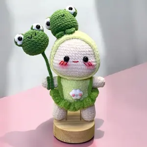 Green Frog Costume Baby Crochet Keychain K0213