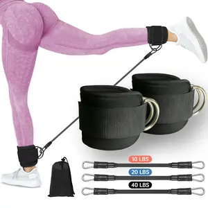 Ankle Resistance Band Set, 6 Counts Ankle Strap With Elastic Band, Sports Ankle Strap for Leg and Hip Training, Fitness Equipment For Home Gym, Workout Band