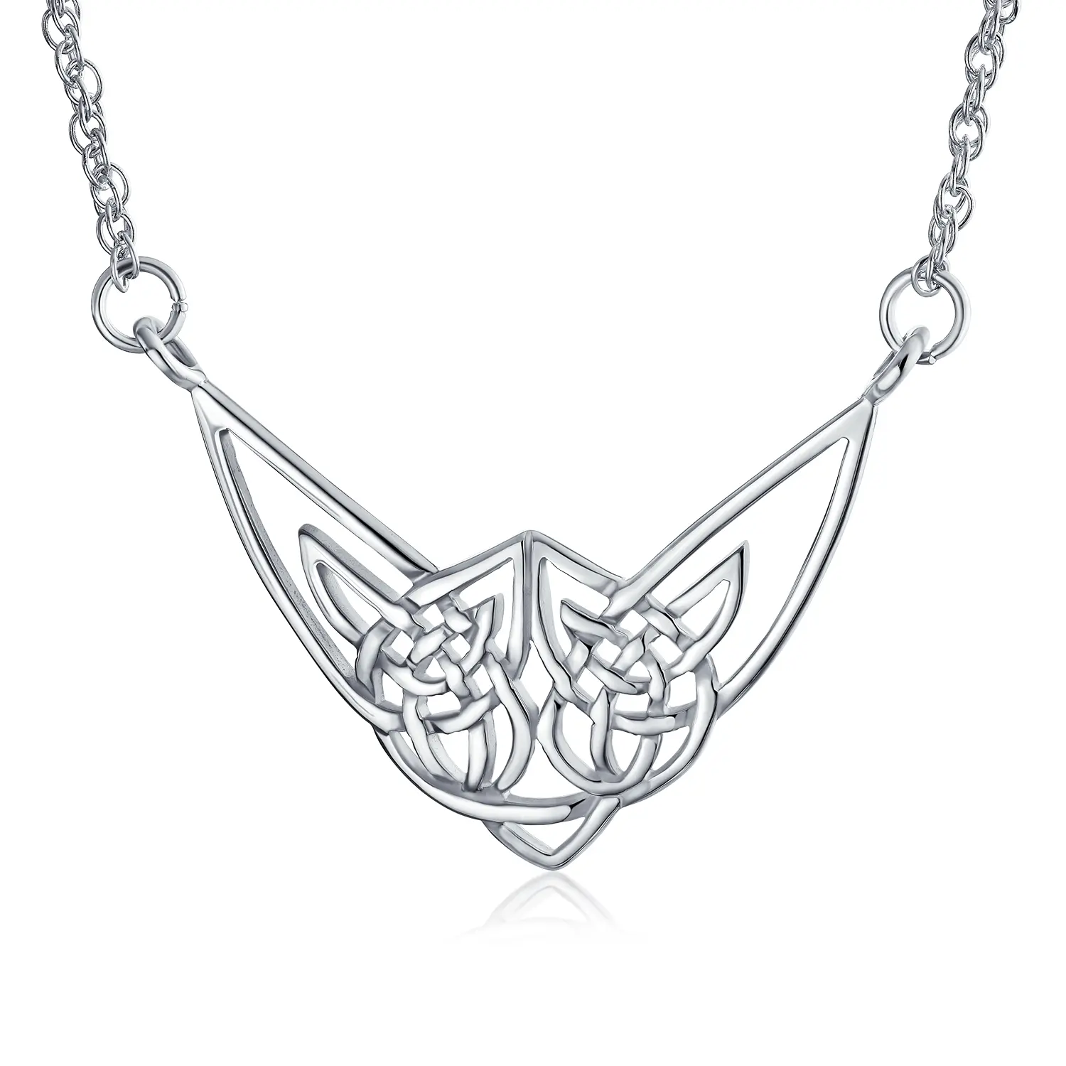 Triquetra Infinity Statement Celtic Collar Necklace .925 Sterling Silver