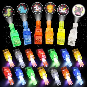 50-piece  ring party favor  , party gift LED glowing Projection Finger Lights Set, capable of projecting different patterns, boy-girl Halloween and Christmas party gift bag filler rewards, birthday party supplies (the patterns are random)Easter Gifts