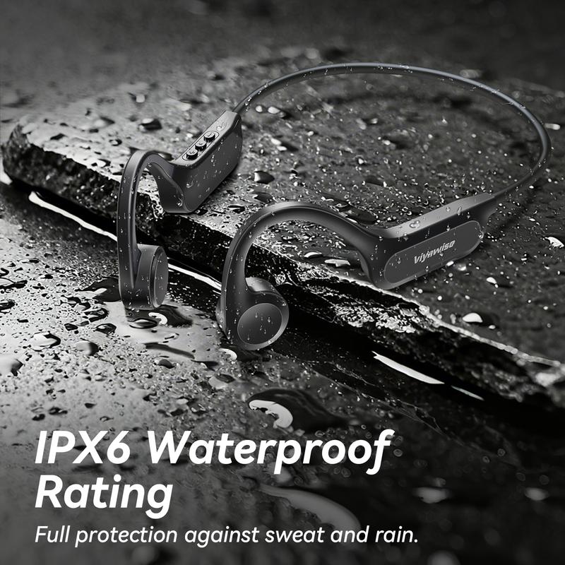 Viyawise B9 Bone Conduction Headphones Bluetooth 6.0 Open Ear Headphones with Mic, Premium Loud Sound 10Hrs Playtime Bluetooth Headphones, IPX6 Waterproof Sports Headset for Running, Cycling, Walking