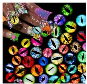Halloween Eyeball Nail Art Charms Devil Eye Nail Art Rhinestones Gothic 3D Cool Eye Shape Nail Diamonds Y2K Vintag Eyeball Crystal Nail Gems for Women Girls DIY Manicure Nail Decoration 50Pcs Nail Polish
