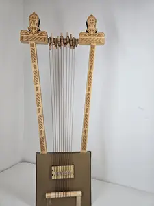 Begena Harp of David Ethiopian Orthodox Christian Musical Instrument Handcrafted with High-Quality Drum Head & Laser-Engraved Precision Design Made in the USA