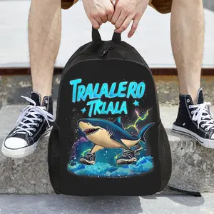 BIIHUDU Italian Brainrot Meme Backpack - Large Capacity Thickened School Bag, Heavy-Duty Laptop Backpack for Men, College, Travel, Work - Durable Zipper Closure Backpack for Daily Commute &, Backpack for School, Casual Style Bag, Comfortable Straps