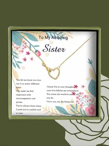 Heart Shaped Pendant Necklace with Box, Rhinestone Decor Necklace for Women for Gift, Fashion Jewelry for Party, Daily Decor, Trendy All-match & Exquisite Jewelry for Birthday Gift