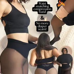 NEW COMPRESSION BAND OPTION! THE ORIGINAL MAGIC FLEECE LINED LEGGINGS - XXS TO 3XL - 4 SHADES - CLOSED FOOT - Fleece Tights Available in Plus Size and Light to Brown Fur Basic Womenswear