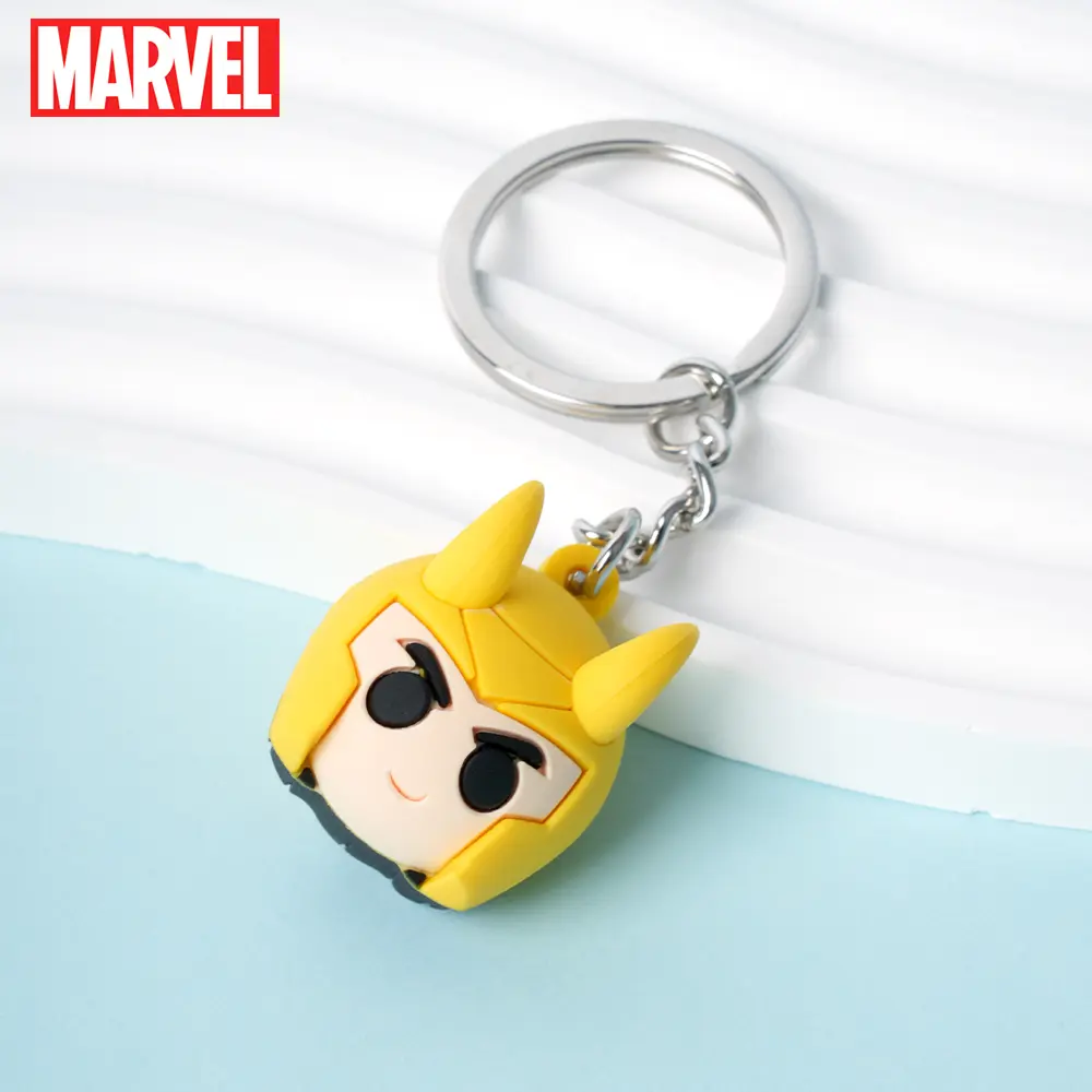 1PC Marvel Officially Licensed Loki Ball Keychain Keyring Creative Cute PVC Keychain Superhero Key Charm Backpack Ornament Key Bag Decoration Small Gifts