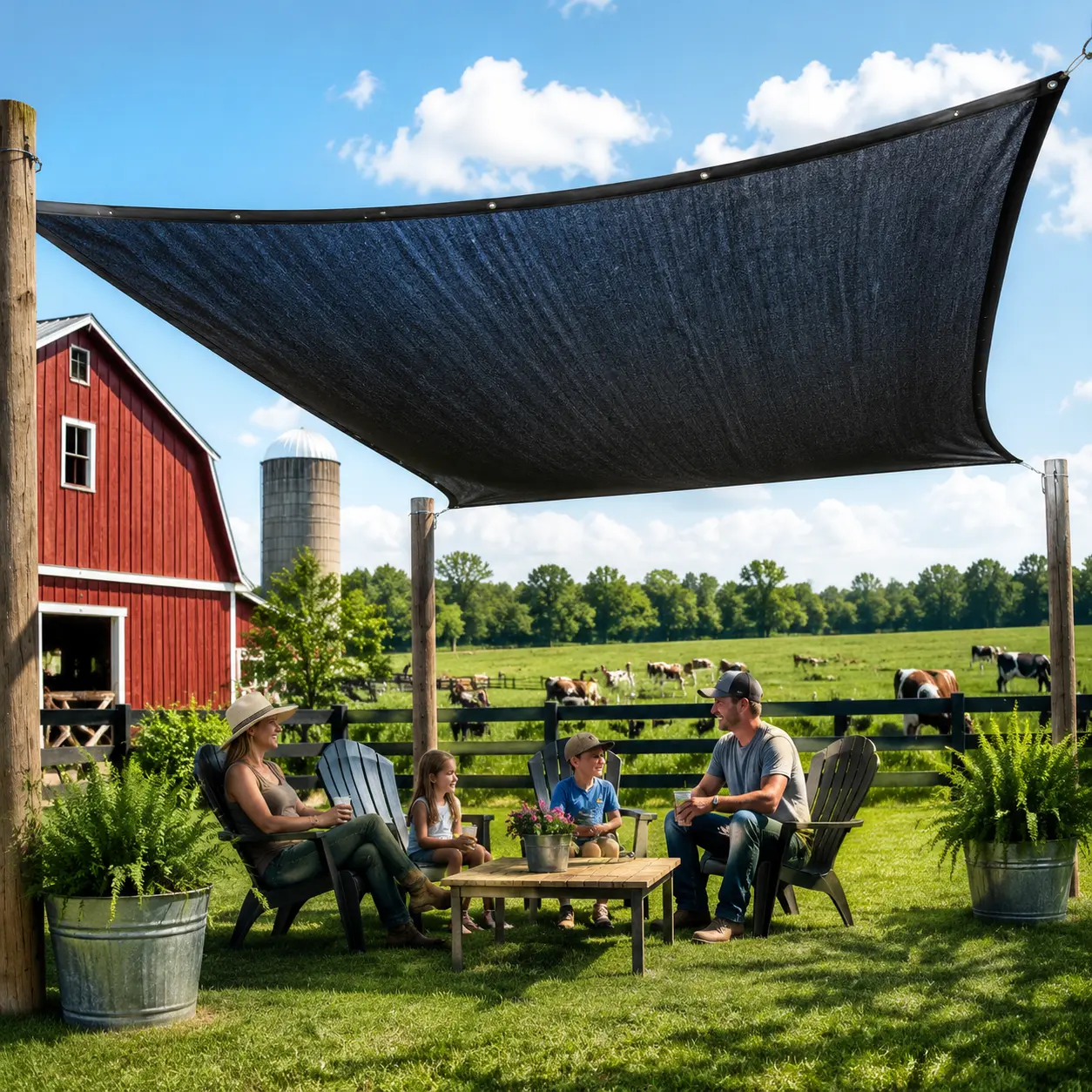 All-Weather UV-Resistant Black Breathable Sunshade Fabric, 10ft×13ft, Thickened Edges, Ring-Shaped Fasteners, 70% Shading Rate, Ideal for Plant & Animal Sun Protection reinforce rivet lightweight canopy dustproof