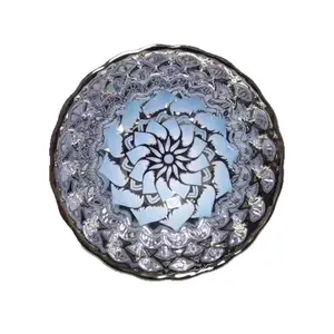 Newly -fired handmade Jianzhan tea cup, silver flower design, master craft, natural raw ore material kiln masterpiece