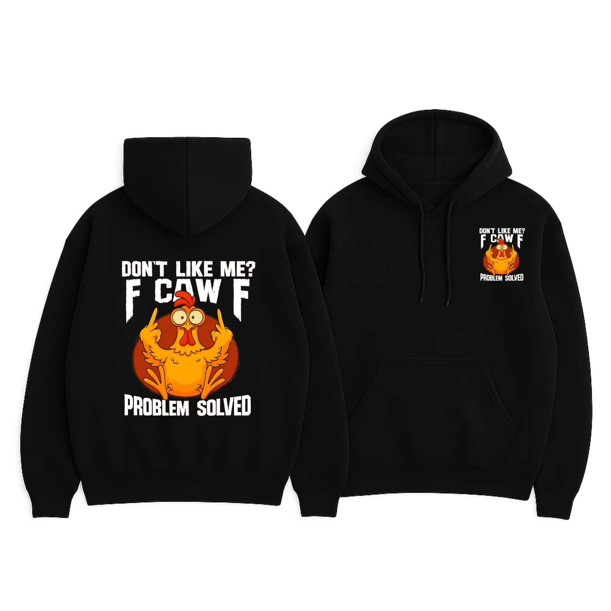 F-Caw-F Chicken Hoodie, Sweatshirt ,T-shirt Casual Wear for Men Womenswear, Unisex Cotton Polyester Long Sleeve Pullover, Casual Wear for Men Womenswear Tops