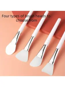 Silicone 4pcs Face Mask Brush - Flexible Facial Mud Mask Applicator Tool, Hairless Moisturizer Applicator Tool for Skincare Comfort