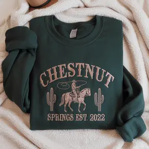 EMBROIDERED Chestnut Springs Sweatshirt, Cowboy Romance Sweatshirt, Licensed Elsie Silver Shirt, Book Sweatshirt