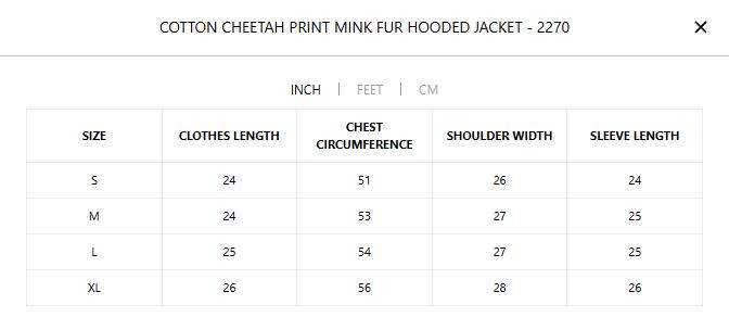 Cotton Cheetah Print Mink Fur Hooded Jacket - 2270