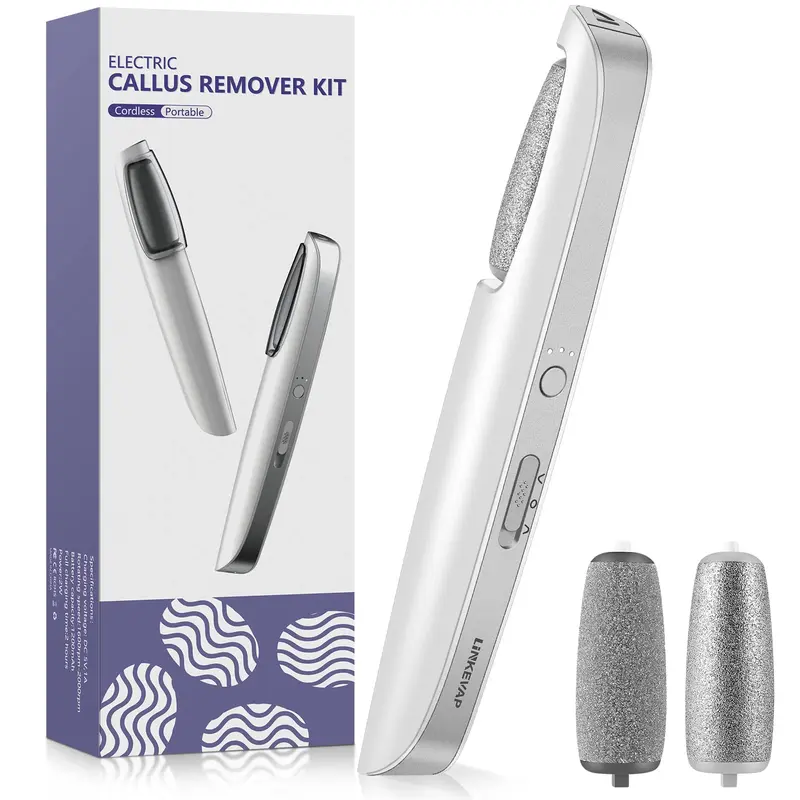 LINKEVAP Cordless Rechargeable Electric Foot File - Cordless Pedicure Machine, Callous Removal Tool, Nail Care Products, Compact Dead Skin Remover for Adults, Home & Travel Pedicure at Home