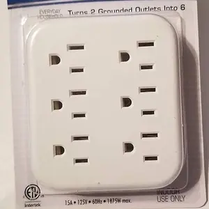 TROND Multi Plug Outlet Extender 2 Pack - Electrical Wall Splitter, 3 Way Angled Wall Outlet Adapter, Cruise Essentials, Small Multiple Plug Expander for Cruise Ship Home Office Dorm Room, White