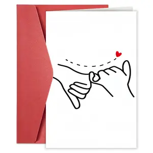 1pc Charming Cartoon Theme Anniversary Card, Custom Message Card, Perfect Gift for Him Her Friends Boyfriend Girlfriend Husband Wife, Ideal for Anniversaries