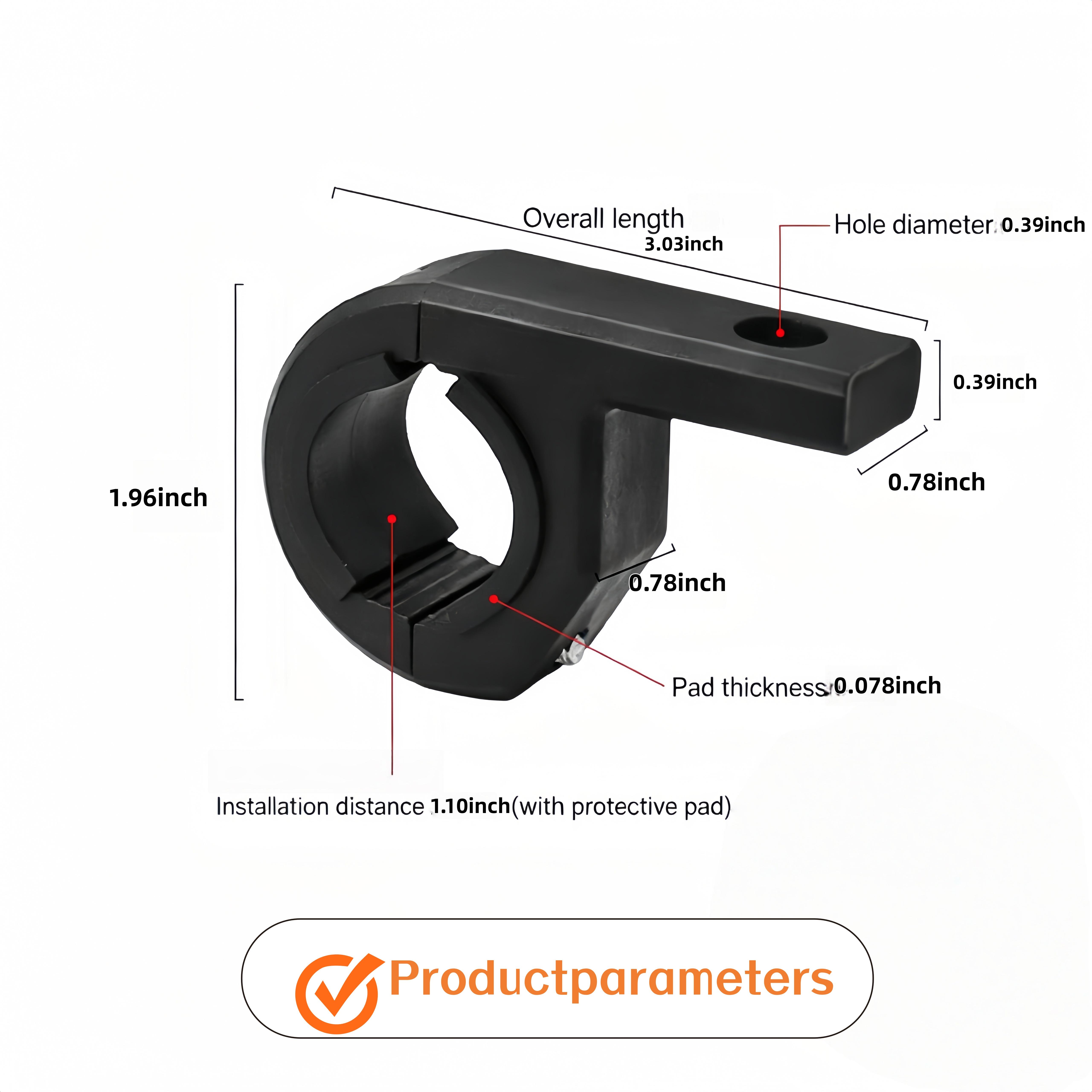 Heavy-Duty Universal Motorcycle LED Spotlight Crash Bar Clamp Brackets - Light Mounting, Bracket Mount, Anti-Scratch Thermoplastic Rubber Pads, Anti-Scratch Grip, Secure Hold for ADV/Night Rod Motorbikes with Adjustable Hood