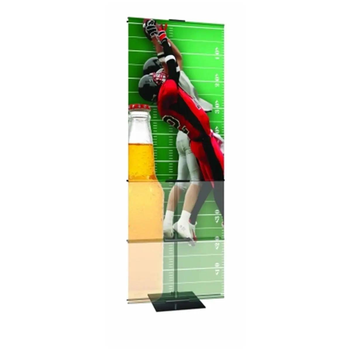 212 MAIN Portable Double Graphics Promo Banner Stand - MB2-B Black, 24-in Adjustable Height, Multiple Mounting Choices, Testrite Visual Products Office Presentation Supply